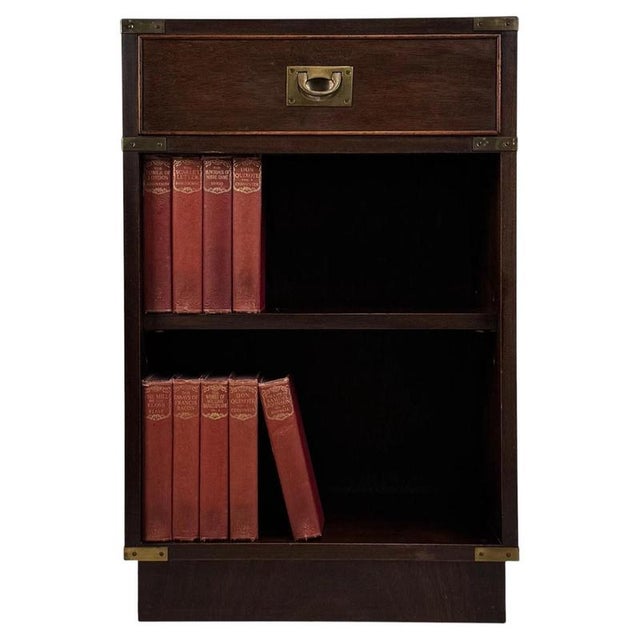 Early 20th Century Antique Campaign Style Mahogany Bookcase Cupboard For Sale - Image 14 of 14