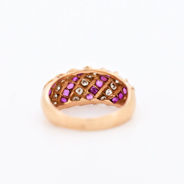 Mid 20th Century Mid 20th Century Gold Diamond Ruby Bangle Ring, Size For Sale - Image 5 of 6