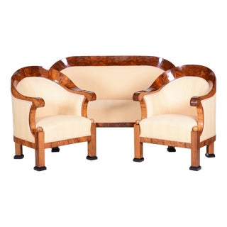 Empire Seating Set in Walnut, Austria, 1810s, Set of 3 For Sale