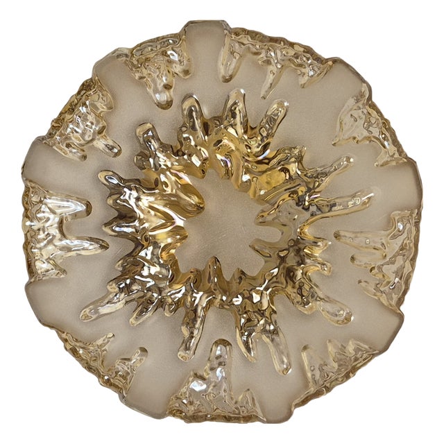 Amber Glass Flush Mount from Honsel, 1960s For Sale