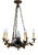 Empire French Bronze and Glass Chandelier from Lucien Gau, 1940s For Sale