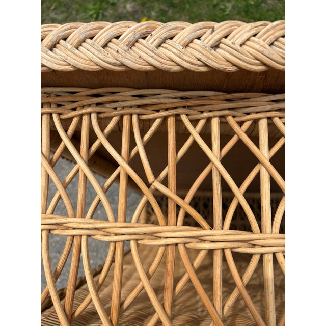 Vintage Lloyd Flanders Woven Wicker Coffee Table For Sale - Image 13 of 14