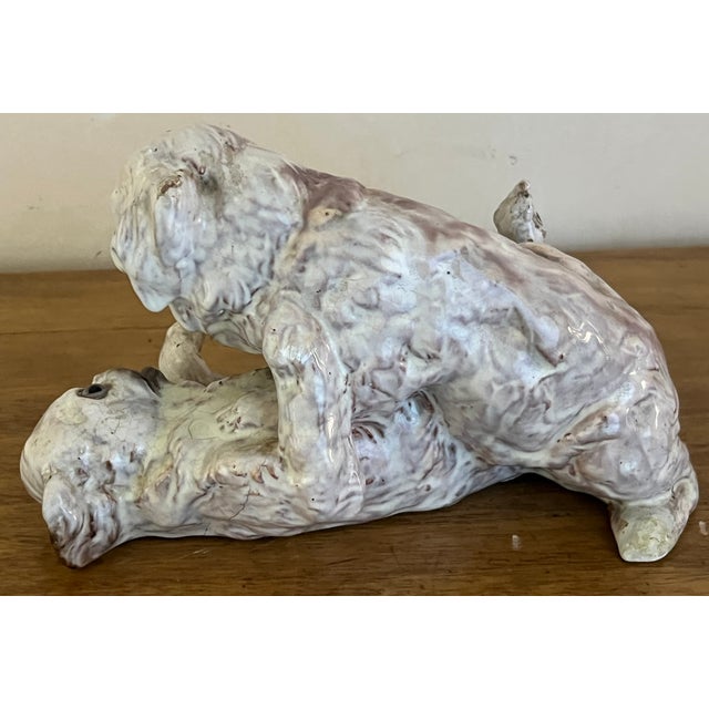 Bavent Terracotta French Pottery Dogs With Glass Eyes, C. 1900 For Sale - Image 4 of 11