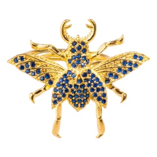 Queen Bee Sapphire & Gold Chunky Ring, Size 4 For Sale