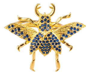 Queen Bee Sapphire & Gold Chunky Ring, Size 4