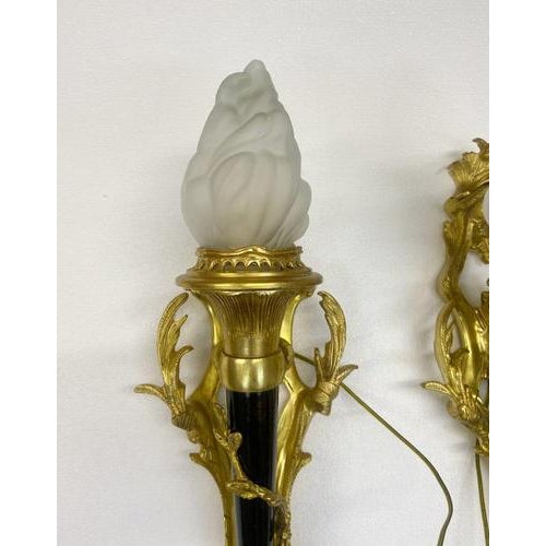 Victorian Ormolu Torch Sconces, Set of 2 For Sale - Image 3 of 5
