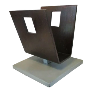 Mid-Century Modern Industrial Age Wood and Steel Magazine Rack