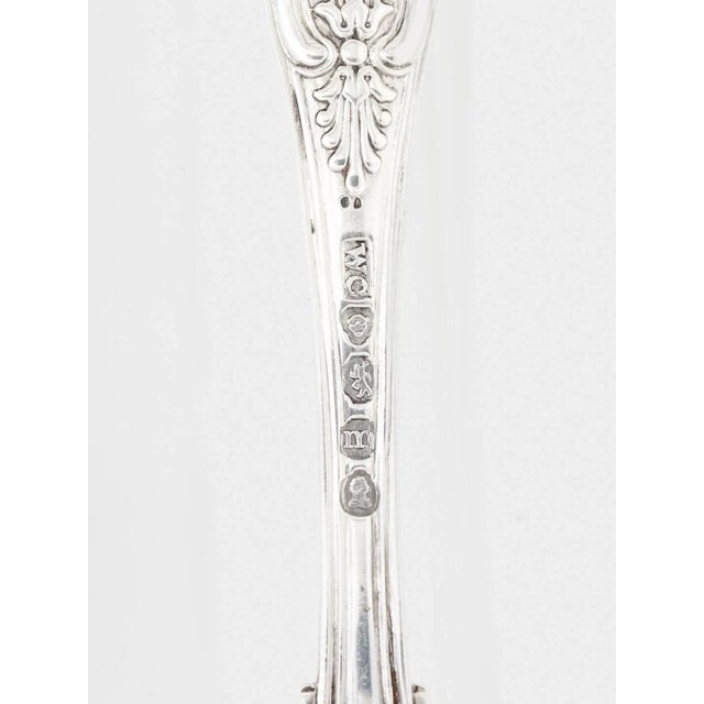 Metal Antique English Sterling Silver Kings Mustard Spoon by William Chawner II For Sale - Image 7 of 7