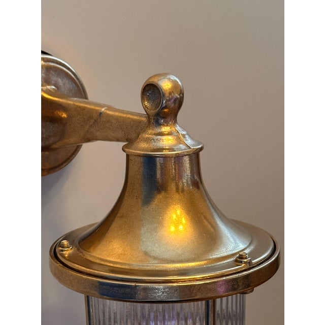 Nautical Paradise Brass Nautical Outdoor Wall Sconce – Vintage Marine Light, Handmade For Sale - Image 3 of 7