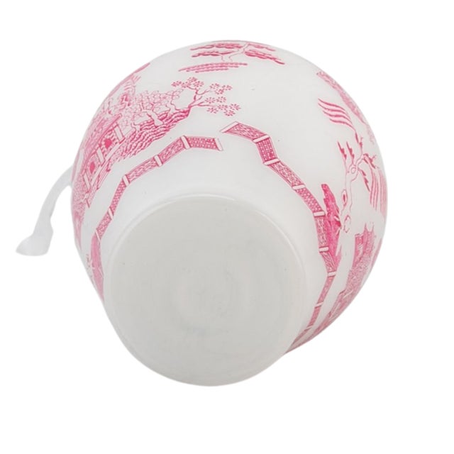 2020s Chinoiserie Pink Willow Glass Christmas Tree Ornament - A Pair For Sale - Image 5 of 5