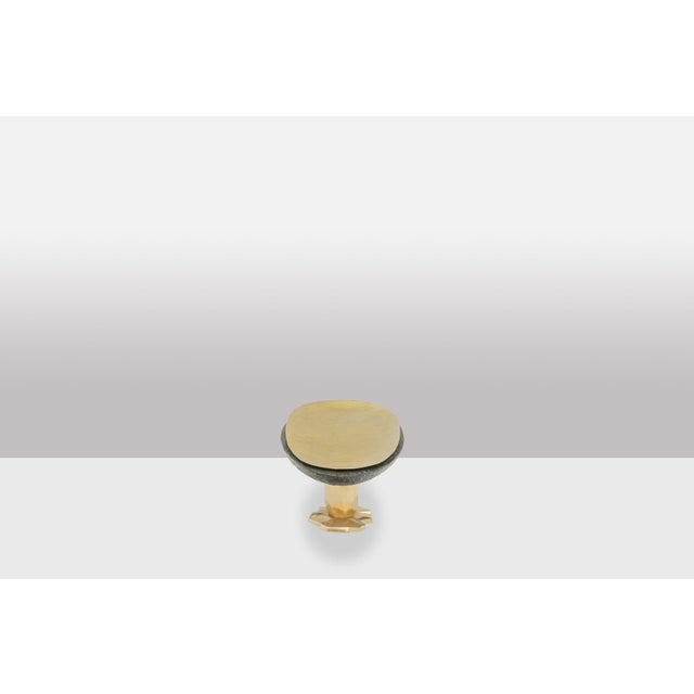 Contemporary Pitoin Bowl in Hammered Brass Slate For Sale - Image 3 of 5