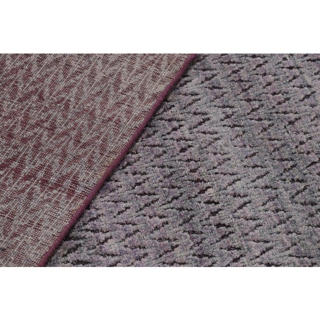 Textile Rug & Kilim’s Textural Rug in Purple With Geometric Patterns For Sale - Image 7 of 7