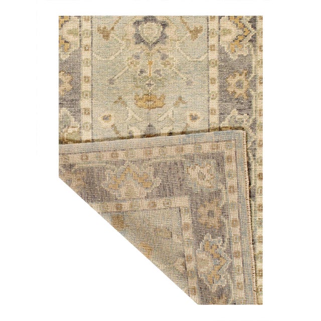 Traditional Pasargad DC Turkish Hand Knotted Oushak Runner For Sale - Image 3 of 3