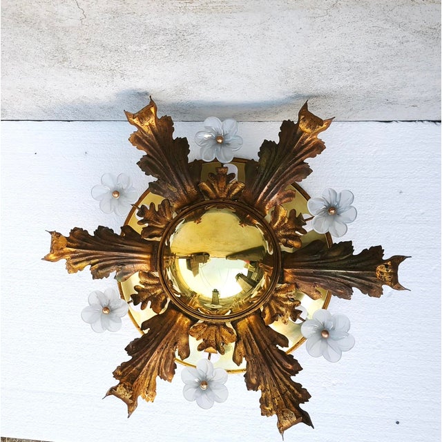 Hollywood Regency Florentine Wall Lamp attributed to Banca Firenze, Italy, 1960s For Sale - Image 17 of 18