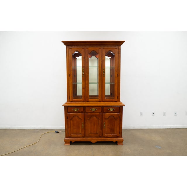 American Vintage Tell City Chair Company Colonial Revival China Cabinet For Sale - Image 3 of 17