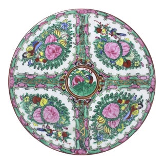 Hand Painted Chinese Famille Rose Medallion 10” Plate For Sale