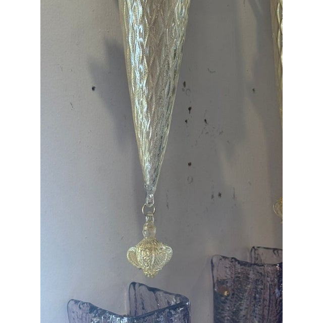 Murano Gold Venetian Style Flower Sconces - a Pair For Sale In Dallas - Image 6 of 8