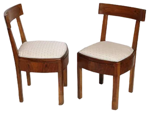 Set of Art Deco Walnut Chairs, 1920s
