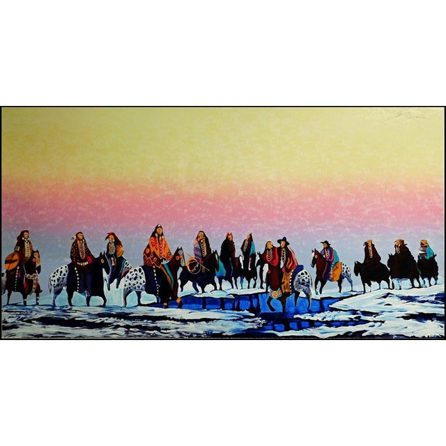 "Turn Of The Century Indians With New Hats And Old Hats" Original Limited Edition Serigraph on paper by Earl Biss Hand...