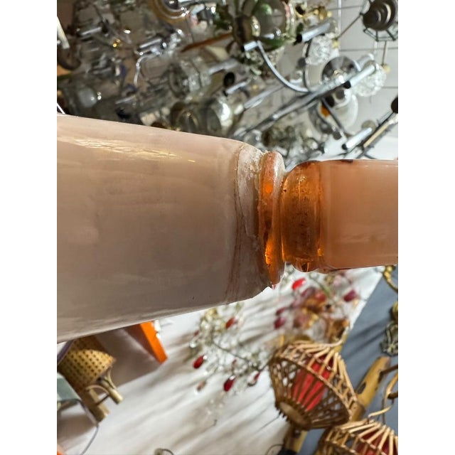 Art Deco Pink Murano Glass Chandelier, 1950s For Sale - Image 4 of 14