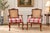 Elegant pair of French Provincial armchairs by Kindel Furniture Company, dated 1976, featuring beautifully carved wood...