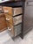 Wood Antique Hoosier Style Farmhouse Cabinet With Glass Doors and Enamel Worktop For Sale - Image 7 of 11