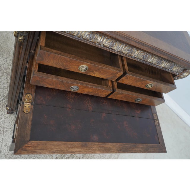 Traditional Jeffco Continental Style Walnut Butlers Desk Chest For Sale - Image 3 of 12