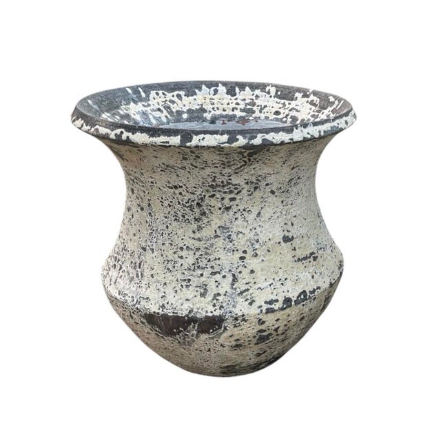 2000 - 2009 Vintage Faux-Stone Chipped Resin Garden Planter For Sale - Image 5 of 12
