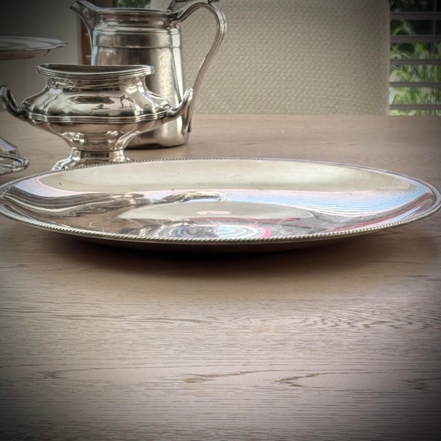 Contemporary Vintage Castleton Large Platter Silver Plated 17 Inch Round Centerpiece For Sale - Image 3 of 8