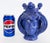 Sicilian Caltagirone Blue Glazed Ceramic Pottery Figurative Vase, Signed Offered for sale is a blue Sicilian Moorish Head...