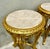 Stone French Style Side Table Set of 2 – Beige Marble Topped With Gold Leaf Details For Sale - Image 7 of 7