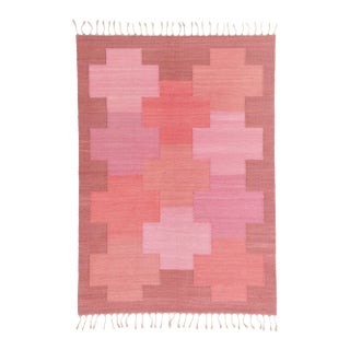 Vintage Swedish Rollakan Rug, 05'07 X 07'09 For Sale