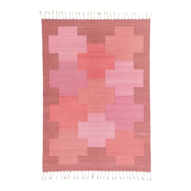 Vintage Swedish Rollakan Rug, 05'07 X 07'09 For Sale