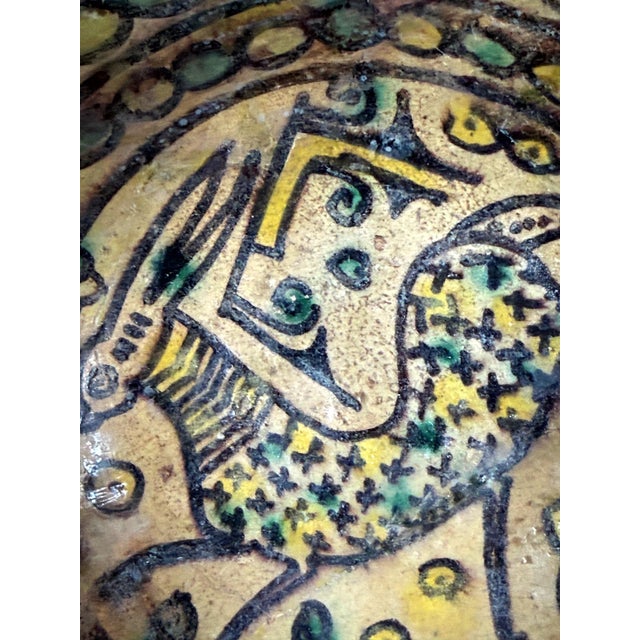 Islamic Buff Ware Slip Paint Ceramic Bowl with Animate Design Nishapur For Sale - Image 14 of 16