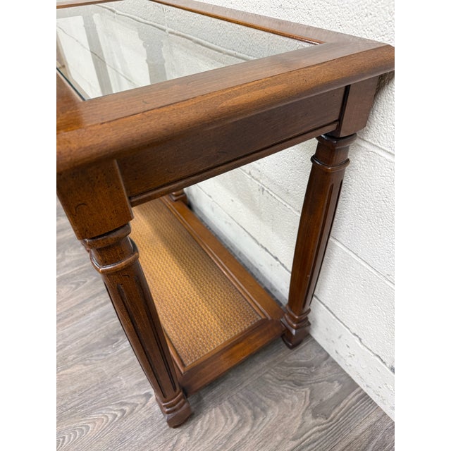 Vintage Mid Century Traditional Walnut Console Table Hall Table For Sale - Image 11 of 13