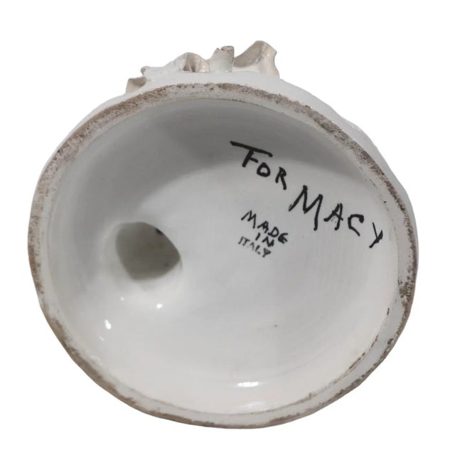 Mid 20th Century Pr. Ceramic Cupid Form Compotes Made in Italy For Sale - Image 5 of 12