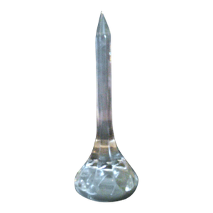 Crystal Golf Tee Paperweight by Val Saint Lambert Belgium Signed VTG