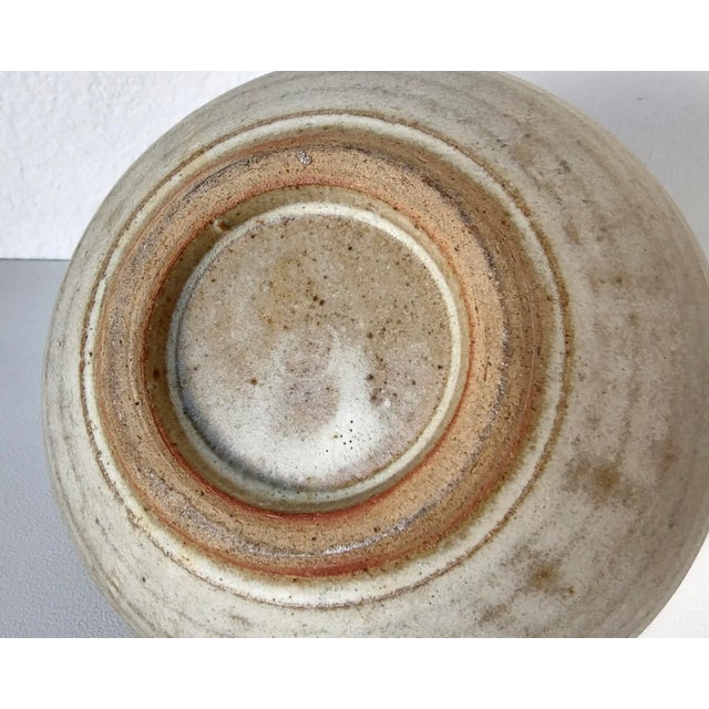 Mid 20th Century Round Spherical Stoneware Ceramic Vase For Sale In Los Angeles - Image 6 of 8