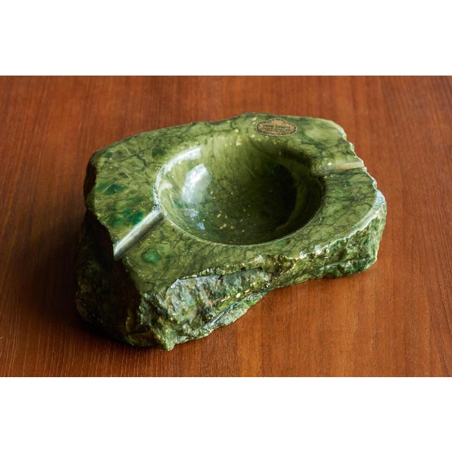 Mid-Century Modern Vide Poche in Hand Carved Green Alabaster, 1950s For Sale - Image 3 of 12