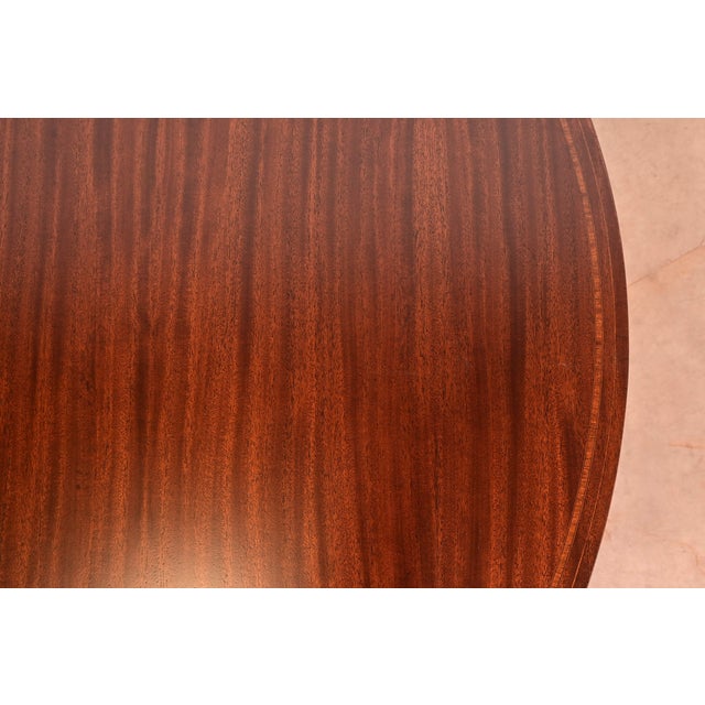 Baker Furniture Style Federal Inlaid Mahogany Extension Dining Table With Six Leaves, Newly Refinished For Sale In South Bend - Image 6 of 16