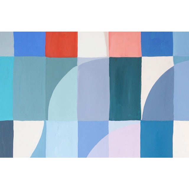 2026, Bauhaus Geometric Painting Diptych, Below the Sea Level, Acrylic Paint on Watercolor Paper by Natalia Roman For Sale In Miami - Image 6 of 10