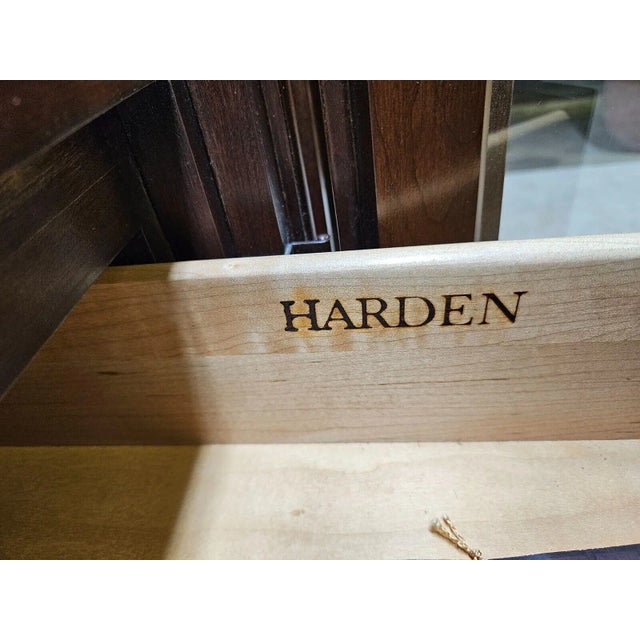 Harden Furniture 1990s Harden Furniture China Liquor Cabinet Bar Solid Cherry Display Hutch For Sale - Image 4 of 12