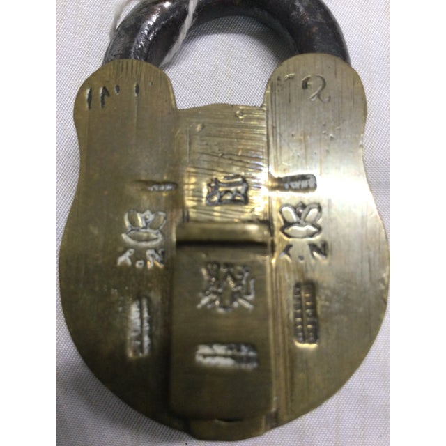 Antique Brass Lock, No Key For Sale - Image 4 of 6