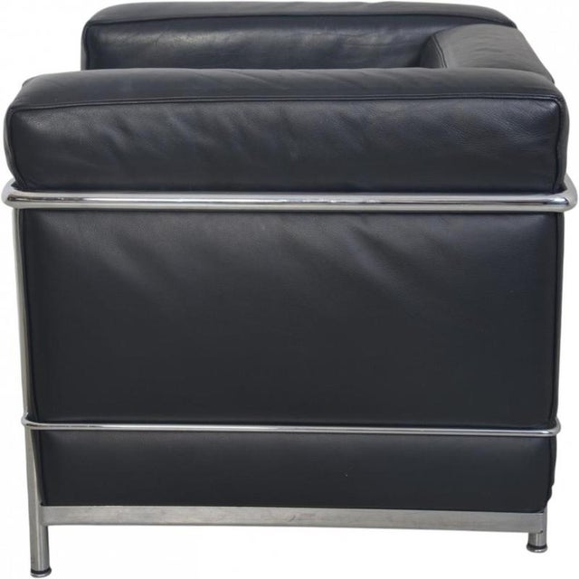 LC2/1 Chair in Black Pelle Leather by Le Corbusier, 2000s For Sale - Image 12 of 17