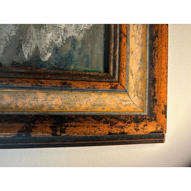 M. Keller, Colorful Houses, Oil on Canvas For Sale - Image 4 of 9