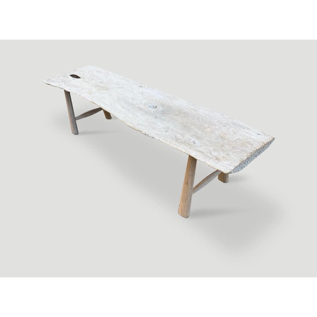 Andrianna Shamaris Shell Inlaid Teak Bench or Coffee Table For Sale - Image 4 of 6