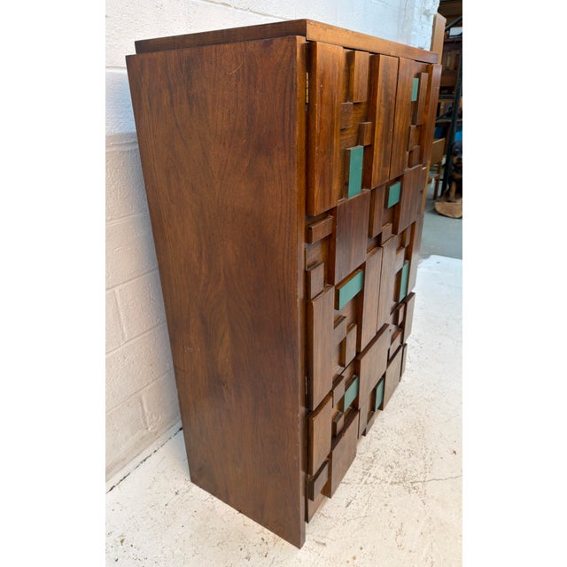 Mid 20th Century Mid-Century "Staccato" Armoire by Lane Furniture For Sale - Image 5 of 15