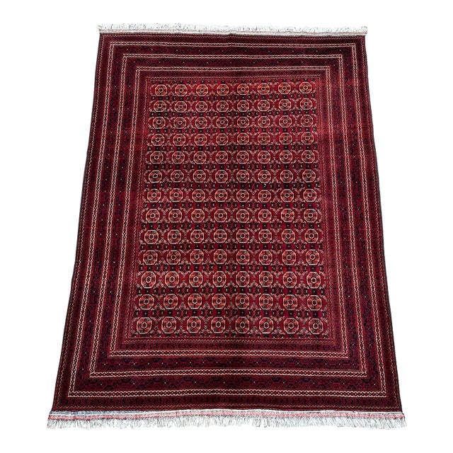 Afghan Vintage Turkoman Tribal Rug, Bedroom Rug For Sale