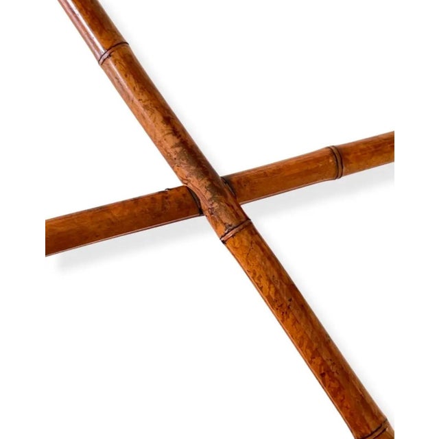 Copper Vintage Brighton Pavilion Style Burnished Bamboo End / Side / Coffee Table Base – Rectangular Frame For Sale - Image 8 of 9