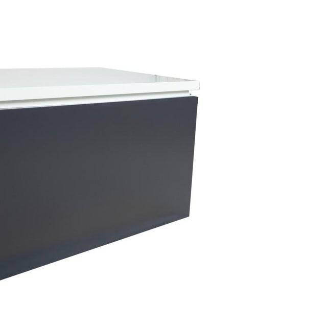 Wood White Anthracite Wooden Cube Wall-Mounted Sideboard from Interlübke For Sale - Image 7 of 16